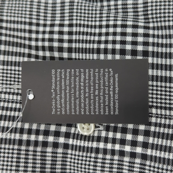 Sean John Men's Shirt Long Sleeves Black and White Plaid Regular Fit 14.5 32/33 - Picture 7 of 8